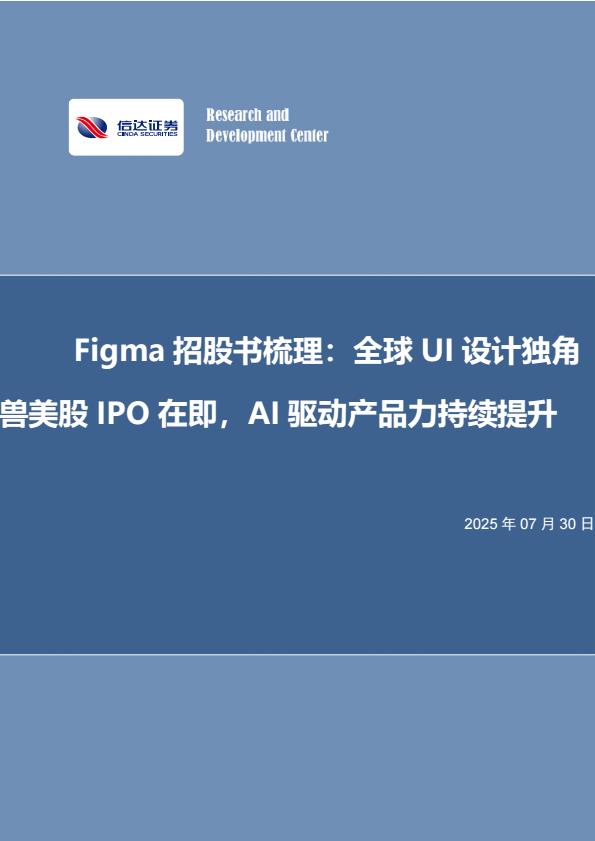 【19970E】【信达证券】传媒行业Figma招股书梳理：全球UI设计独角兽美股IPO在即，AI驱动产品力持续提升