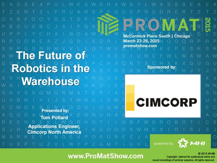 【20803E】ProMat仓储机器人的未来