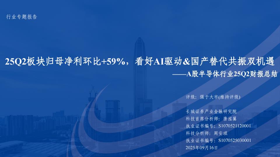 【21452E】【长城证券】A股半导体行业25Q2财报总结：25Q2板块归母净利环比26国产替代共振双机遇