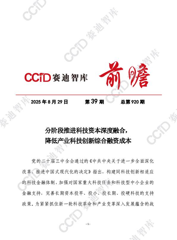 【22333E】2025分阶段推进科技资本深度融合降低产业科技创新综合融资成本报告
